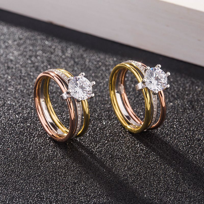 S Pure Silver Micro Inlaid Three Rose Gold Main 2 Carat Single Diamond Plated Ring Female Internet Red_ipsvogv.com
