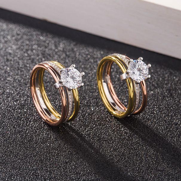 S Pure Silver Micro Inlaid Three Rose Gold Main 2 Carat Single Diamond Plated Ring Female Internet Red_ipsvogv.com