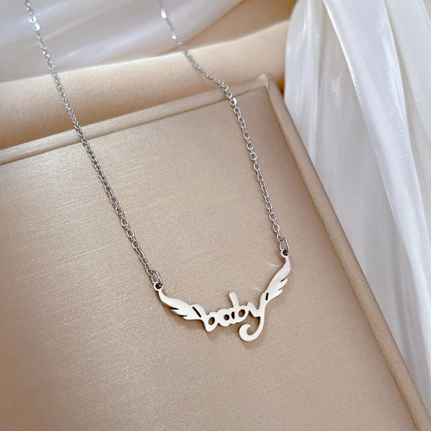 Full Body 【 Titanium Steel 】 Wings Baby's Personality Is Extremely Simple. Real Gold Necklace In The Furnace For Women's 【 】 Simple._ipsvogv.com