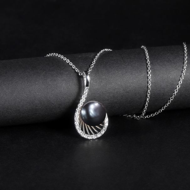 S925 Silver Natural Freshwater Pearl Necklace Fashion Light Luxury Ins Personality Temperament Clavicle Chain Sterling Silver Necklace Pendant_ipsvogv.com
