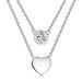 light Love Heart Shaped Zircon Layered Necklaces S Sterg Sier_ipsvogv.com