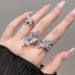 blue Rose Niche Small Butterfly Design Zircon Open Ring, Layered And Personalized Light Luxury High-end Ring For Women ,_ipsvogv.com