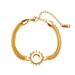 New Gold Moss Code Diamond Double Layered Stainless Steel Bracelet For Women's Handwear_ipsvogv.com