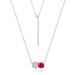 Rose red corundum necklace female S925 silver inlaid colored gem clavicle chain light luxury fashion_ipsvogv.com