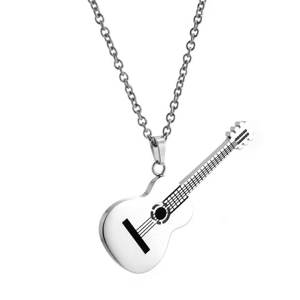 Men's Jewelry Titanium Steel Instrument Guitar Necklace Fashionable Personality Trendy Jewelry Music Series Pendant_ipsvogv.com