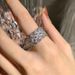 Super Sparkling Zircon Flower Ring, Female Niche Design, High-end, Light Luxury, Personality, Simple Temperament,_ipsvogv.com