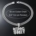 3D Diamond Double Row Letter Pendant Necklace Hip Hop Trendy Street Dance Cuban Chain_ipsvogv.com