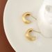 Small gold bean stud earrings frosted electroplated gold plated earrings female niche versatile high-grade stud earrings_ipsvogv.com
