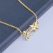 【Private】DIY Stainless Steel Ribbon Butterfly Electroplated Gold Couple English Letter Necklace_ipsvogv.com
