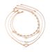 Hot Sales 4Pcs Vintage Suower Flower Clavicle Chain Necklace for Women Kpop Rhinestone Love Heart Pendant Choker Aesthetic Y2K_ipsvogv.com