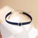 Fashionable And Vesatile Denim Cotton Fabic Choke Shot Collabone Haajuku Jewely Hinestone Heat Neck Chain_ipsvogv.com