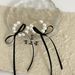 Korean INS Sweet Cool Style Ribbon Bow Heart Double Layer Pearl Necklace For Women Unique Design Clavicle Chain Trend~_ipsvogv.com