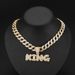 Hip Hop KING Pendant Street Personality Design Letter Cuban Chain Jewelry_ipsvogv.com