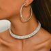 Women’s Jewelry Set Fashion Fashionable And Luxurious Full Diamond Shining Rhinestone Neck Collar Bracelet Tassel Earrings Set Bridal Jewelry_ipsvogv.com
