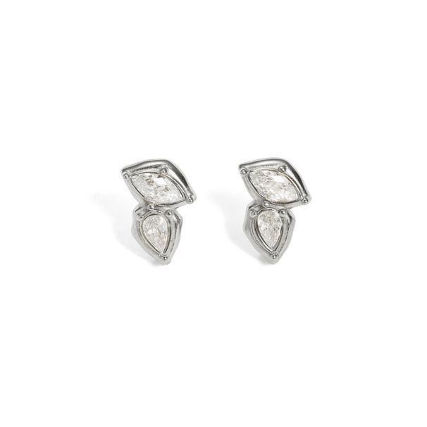 Women's Jewelry Retro K Gold Plated Titanium Steel Small And Exquisite Zircon Earring Combination_ipsvogv.com
