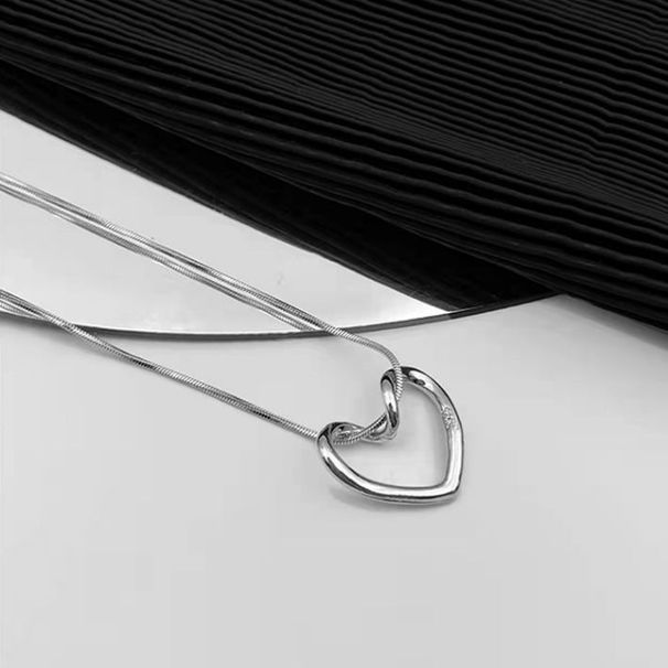 Same Pink Heart Pendant Necklace, Women's Super Sparkling Zircon Fugitive Princess, Light Luxury And High-end Collarbone_ipsvogv.com