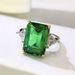 S925 silver 10*14 rectangular flat emerald ring for women, simple and elegant, one piece for delivery_ipsvogv.com