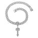 New Alloy Cross Pendant With Full Diamond Cuban Chain Hip-hop Niche Legendary Big Sword Accessory_ipsvogv.com