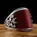 handmade Red Painted Ring With Embossed Pattern_ipsvogv.com