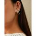 INS Simple Versatile Pearl Shell Bowknot For Women French Style High-end Handmade Woven Stud Earrings_ipsvogv.com