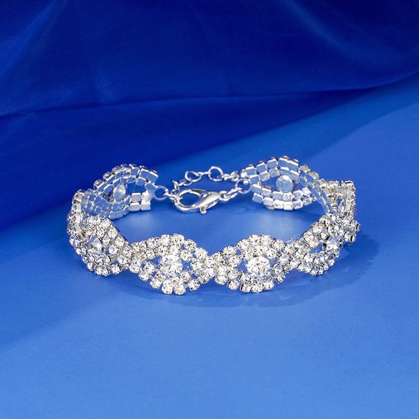 Bridal Rhinestone Crystal Necklace Earring Set Women's Prom Dress Accessories_ipsvogv.com