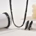 Women’s Jewelry Set Fashion Jewelry Simple Full Diamond Black Personality Clavicle Chain Necklace Earrings Bracelet Set_ipsvogv.com