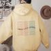 Men's Clothing letter fashion printed back collar plus velvet hooded sweatshirt _ipsvogv.com