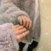 praised 】 Coronation People 【 5486 Personality Niche Design Tin Foil Texture Irregular Zircon Open Ring Student Cold 【 】_ipsvogv.com