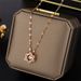 Fashionable And Dynamic Hexagram Set Zircon Pendant For Girls Fashion Jewelry New Rose Gold Plated Titanium Steel_ipsvogv.com