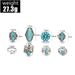 Bohemian Style Feather Moon Eagle Turquoise 8-piece Set Ring_ipsvogv.com