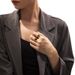 ins style obsidian stainless steel open ring female non fading natural stone titanium steel rings_ipsvogv.com
