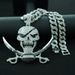 Full Diamond Pattern Men's Alloy Large Pendant With Exaggerated Personality And Domineering Halloween Skull Necklace_ipsvogv.com
