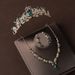 Crown headdress three piece set Baroque green diamond crown necklace earrings high end bridal evening dress jewelry set_ipsvogv.com