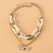 Fashion Thick Chain Necklace Female Transparent Resin Double Alloy Metal Short Clavicle Chain_ipsvogv.com