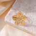 French Court Style Matte Gold Stainless Steel Flower Metal With Advanced Design Sense And Earrings_ipsvogv.com
