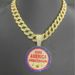 Round Brand MAKE AMErica CREAT AGAIN Letter Alloy Pendant Hip-hop Men's Necklace_ipsvogv.com