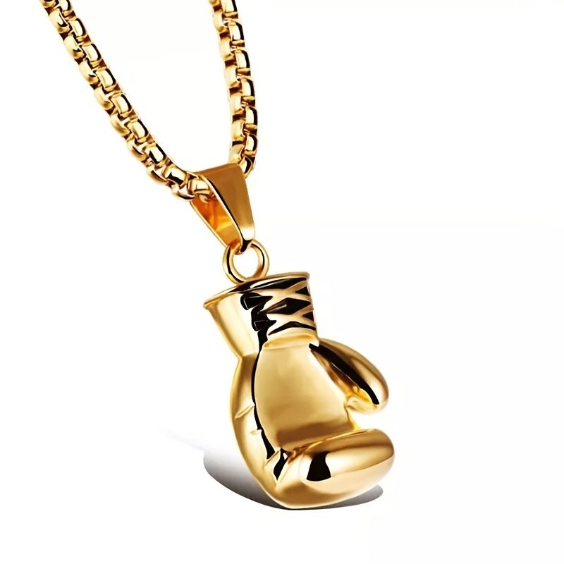 Fitness Boxing Gloves Pendant Necklace for Man Fashoin Hiphop Domineering Stainless Steel Chain Men Sports Leisure Punk Pendant Gift_ipsvogv.com