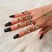 New V-shaped Leaf Eyes, Geometric Circles, Moon Rings, 18 Piece Set, Ring Set_ipsvogv.com