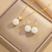 Fading Pearl Zircon Pendant Necklace Women's Autumn and Winter Niche High-end Titanium Steel Clavicle Chain suit Simple Accessories_ipsvogv.com