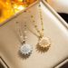 The New Style Comes with a Rotating Sunflower Necklace, Sunflower Ring, Female INS Fashion Double Layer Rotable Pendant_ipsvogv.com