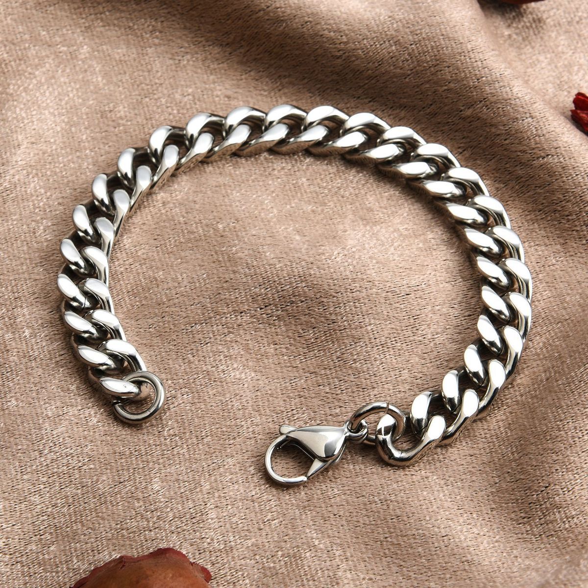 Titanium Steel Non-Fading Bracelet NK Cuban Chain Trendy Cool Men's Thick Hip-Hop Women's Flat Style Jewelry_ipsvogv.com