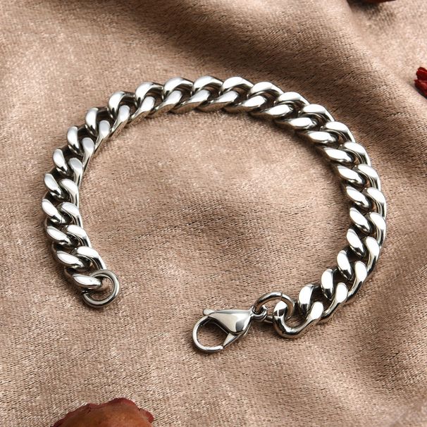 Titanium Steel Non-Fading Bracelet NK Cuban Chain Trendy Cool Men's Thick Hip-Hop Women's Flat Style Jewelry_ipsvogv.com