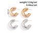 2 Pairs Of A Set, Simple And Thick C-shaped Stud Earrings Fashionable Personality Internet Celebrity Temperament Ear Jewelry Cool Trendy People_ipsvogv.com