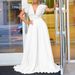Women's sexy deep V pleated wide leg large size jumpsuit_ipsvogv.com