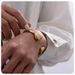 stainless steel hammer pattern love asymmetric bracelet light luxury high end temperament gold titanium steel bracelet female_ipsvogv.com