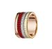Baojia Shilong Rotating Ring, Gold Plated Gear Set With Diamonds, Running Black White Ceramic Wide And Narrow Ring_ipsvogv.com