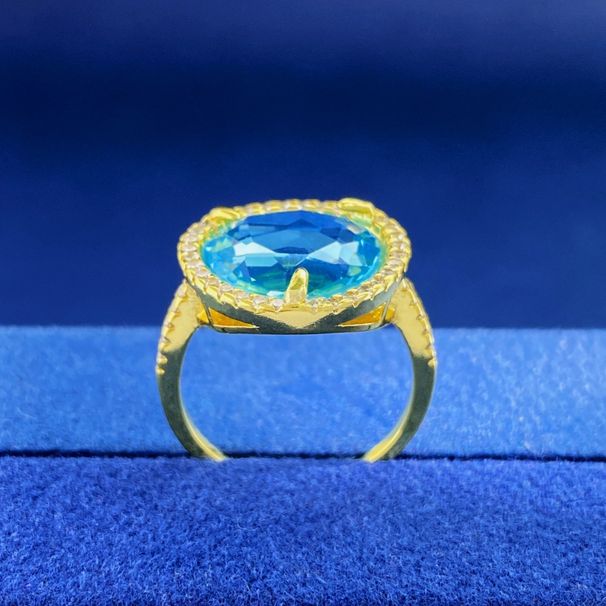 Women's Jewelry Natural Synthetic Crystal Irregular Triangular Colored Stone Crystal Transparent Color Retaining Ring Female Geometric Creative Design_ipsvogv.com