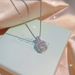 Zircon Square Collarbone Chain Simple Korean High Carbon Simulation Diamond Ring Earring Pendant Three Piece Set_ipsvogv.com