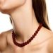 Small Exaggerated Large Black And Red Agate Real Stone Knotted Bead Gold Ingot Buckle Short Necklace Collarbone Chain_ipsvogv.com