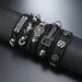 Leather Handmade Woven Men's Bracelet Hip Hop Punk DIY Kit Series Jewelry_ipsvogv.com